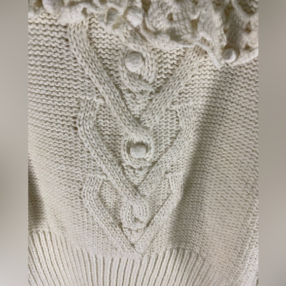 Vintage 80’s Cable Knit Crochet Sweater - Picture 3 of 5